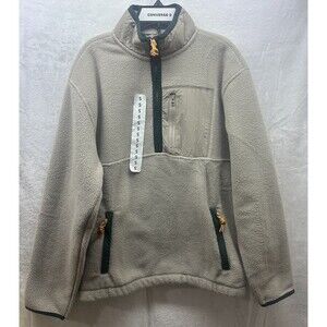 Gap Fleece Jacket Mens S Beige Half-Zip Pullover Long Sleeve Stand-Up Neck NWT